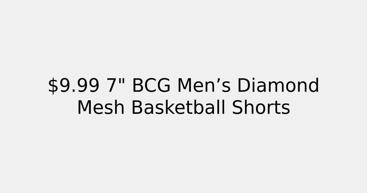 .99 7″ BCG Men’s Diamond Mesh Basketball Shorts